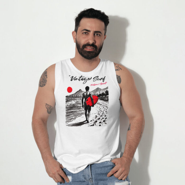 Vintage Surf Tank Top – Herren Muscle Shirt | Stylemyprint – Bild 3