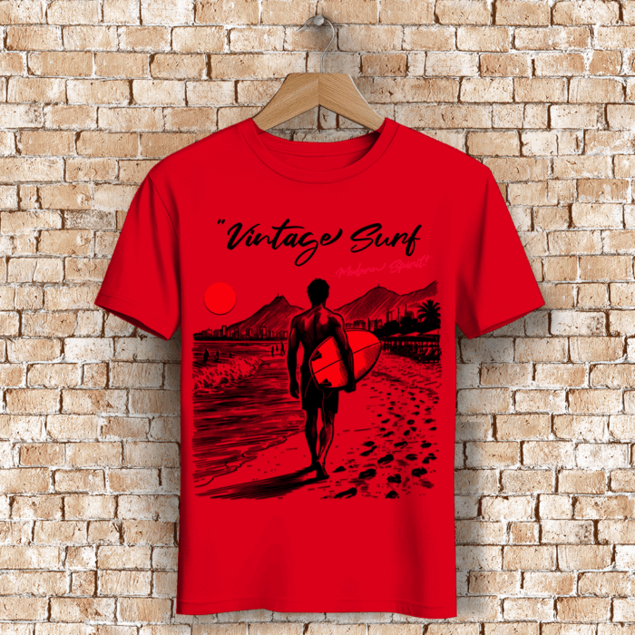 Vintage Surf Bio T-Shirt für Herren – Nachhaltiges Retro Shirt | StyleMyPrint – Bild 9