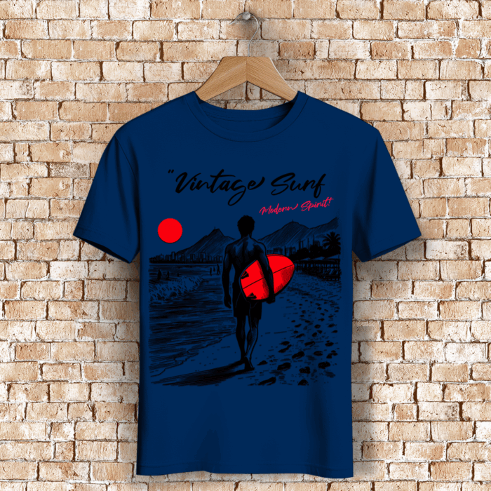 Vintage Surf Bio T-Shirt für Herren – Nachhaltiges Retro Shirt | StyleMyPrint – Bild 7