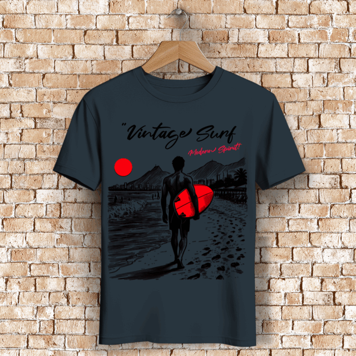 Vintage Surf Bio T-Shirt für Herren – Nachhaltiges Retro Shirt | StyleMyPrint – Bild 4