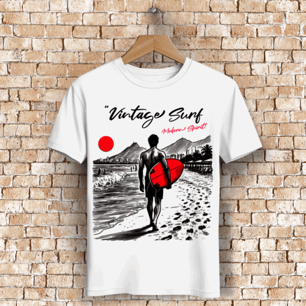 Vintage Surf Bio T-Shirt für Herren – Nachhaltiges Retro Shirt | StyleMyPrint