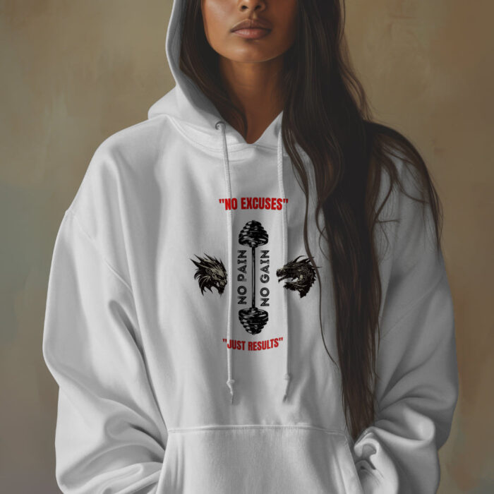 NO EXCUSES – Gym Hoodie für Männer | Motivation & Power | Stylemyprint – Bild 3