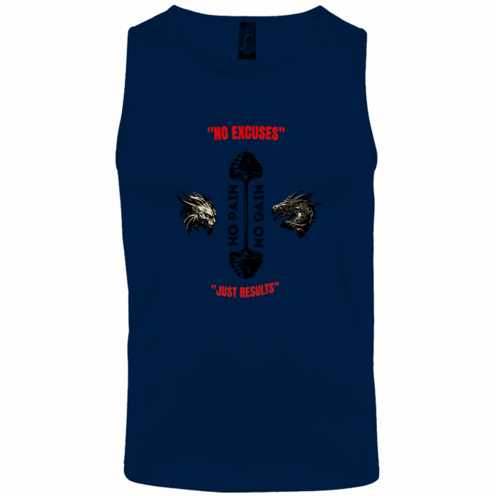 NO EXCUSES Tank Top Men | Sporty Gym Shirt for Fitness & Training – Bild 7