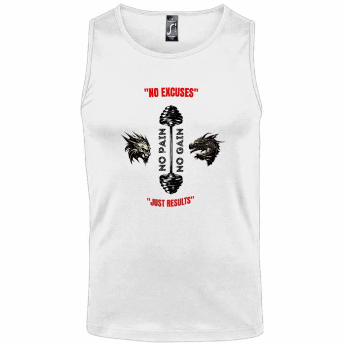 NO EXCUSES Tank Top Men | Sporty Gym Shirt for Fitness & Training – Bild 3