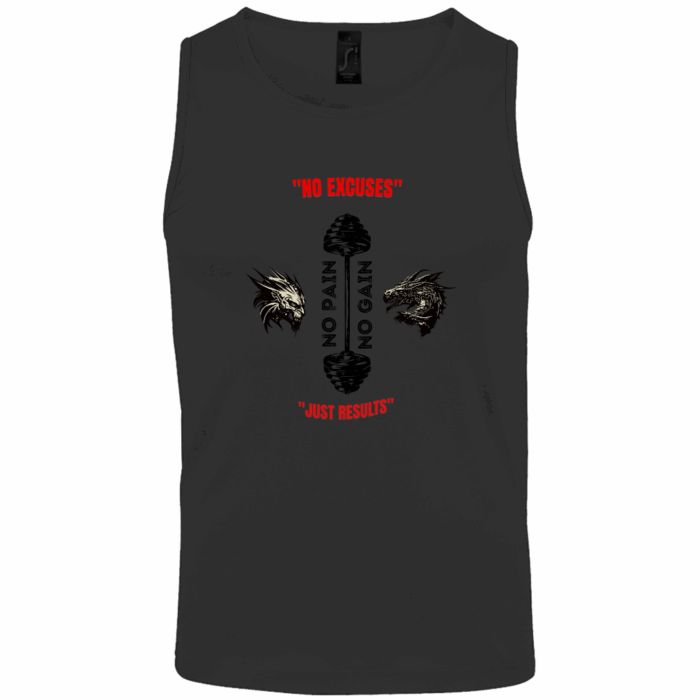 NO EXCUSES Tank Top Men | Sporty Gym Shirt for Fitness & Training – Bild 8