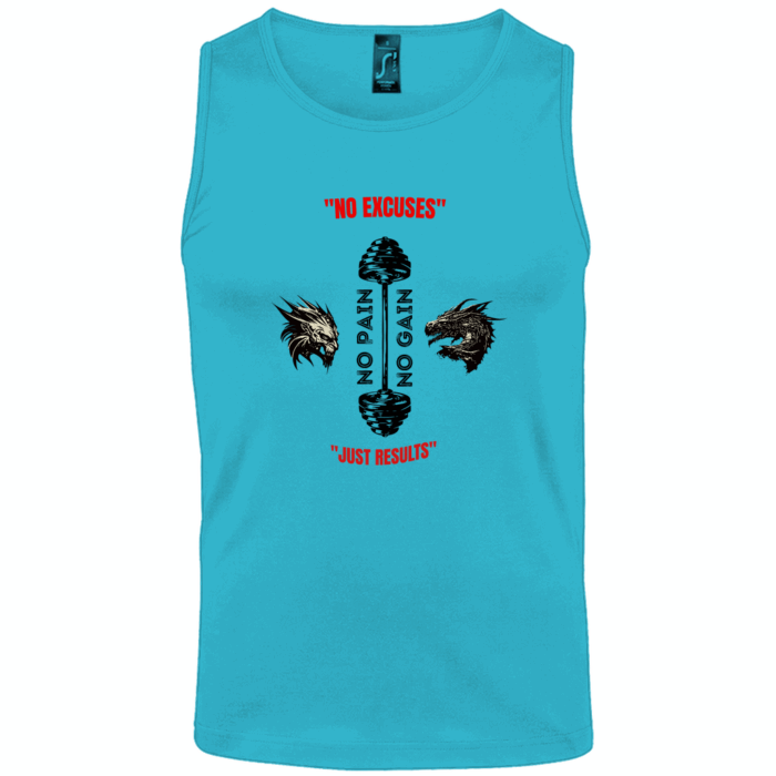 NO EXCUSES Tank Top Men | Sporty Gym Shirt for Fitness & Training – Bild 4