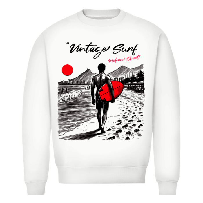 Vintage Surf Sweatshirt – Men's Organic Crew Neck | Stylemyprint – Bild 7