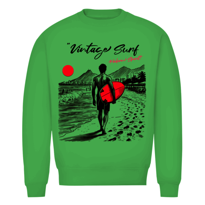 Vintage Surf Sweatshirt – Men's Organic Crew Neck | Stylemyprint – Bild 9